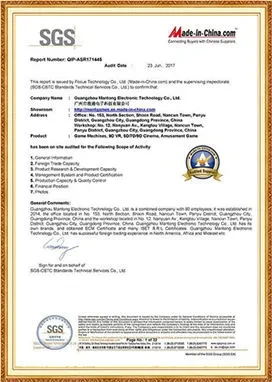 SGS Certificate